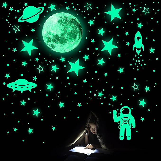 1078 Estrellas Brillan Oscuridad Pared Espacio Niños miniatura 3