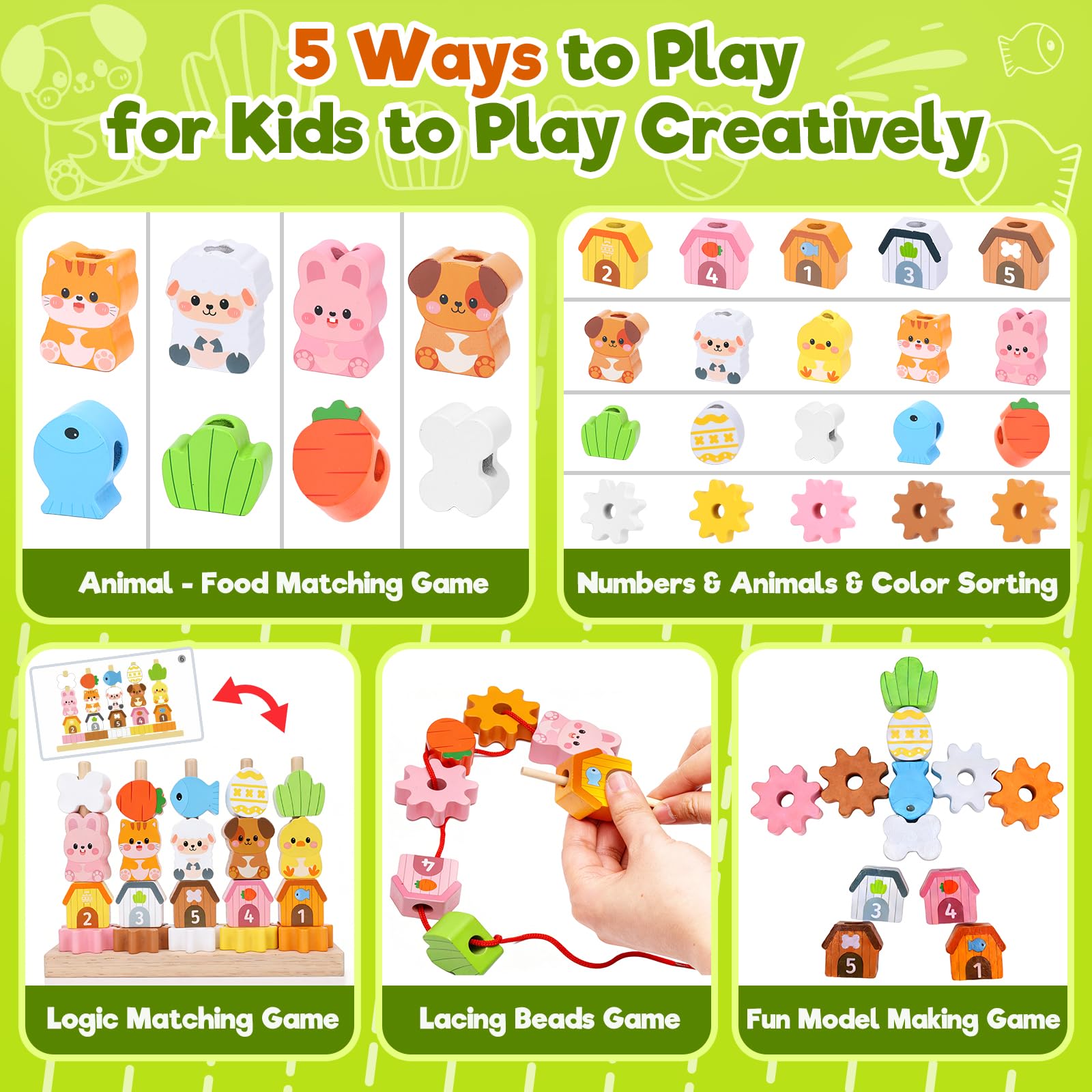Montessori Wooden Stacking Toddler Toys: Gifts for 2 3 4 Year Old Boys Girls - Image 4