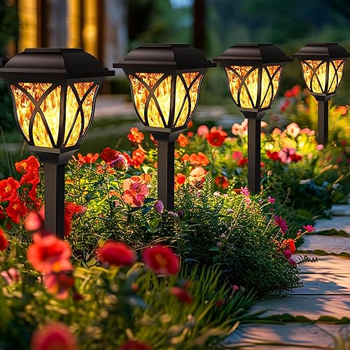 GIGALUMI Solarlampen für außen, 6 Stück LED Solar Gartenleuchten, solarbetriebene