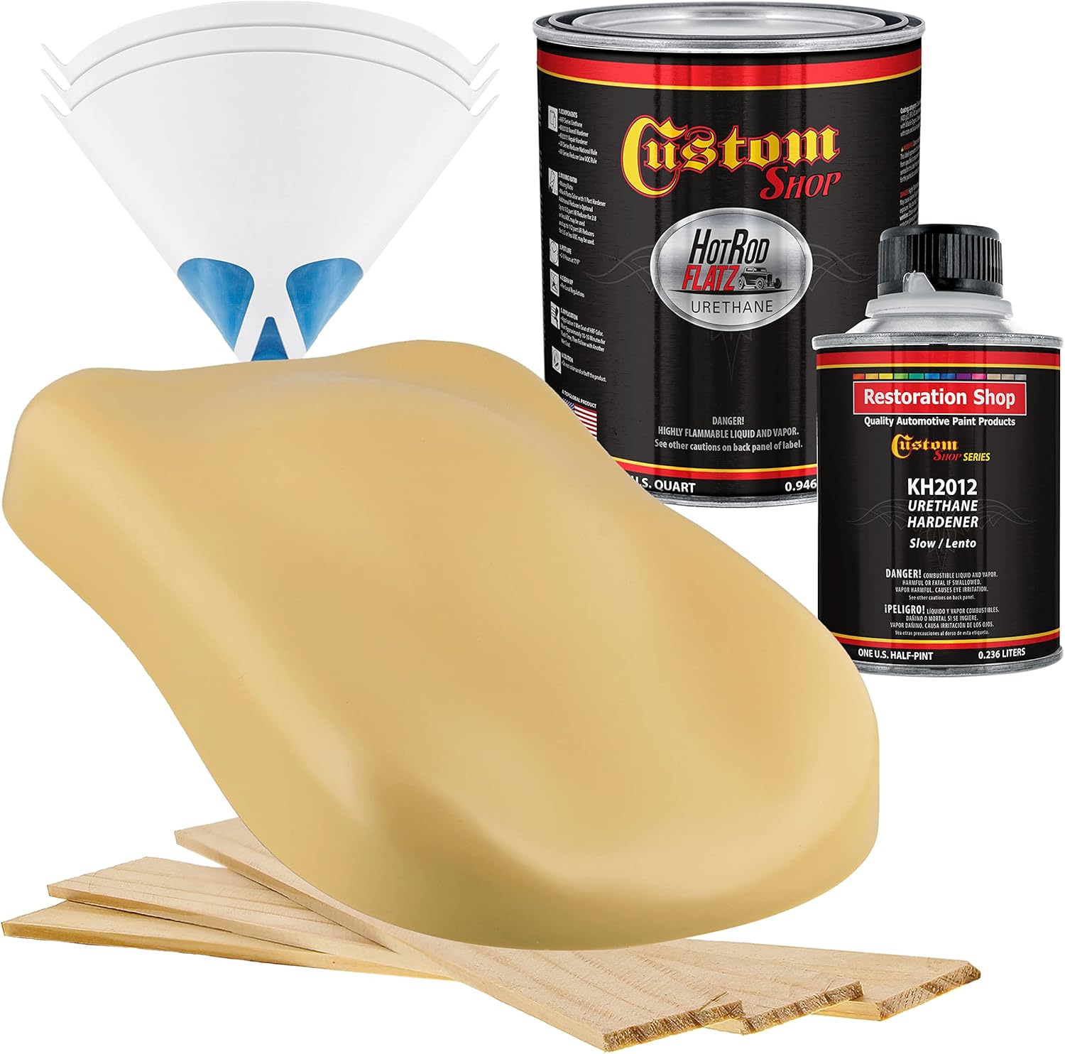 Custom Shop - Desert Storm Tan - Hot Rod Flatz Flat Matte Satin Urethane Auto Paint - Complete Quart Paint Kit - Professional Low Sheen Automotive, Car Truck Coating, 4:1 Mix Ratio