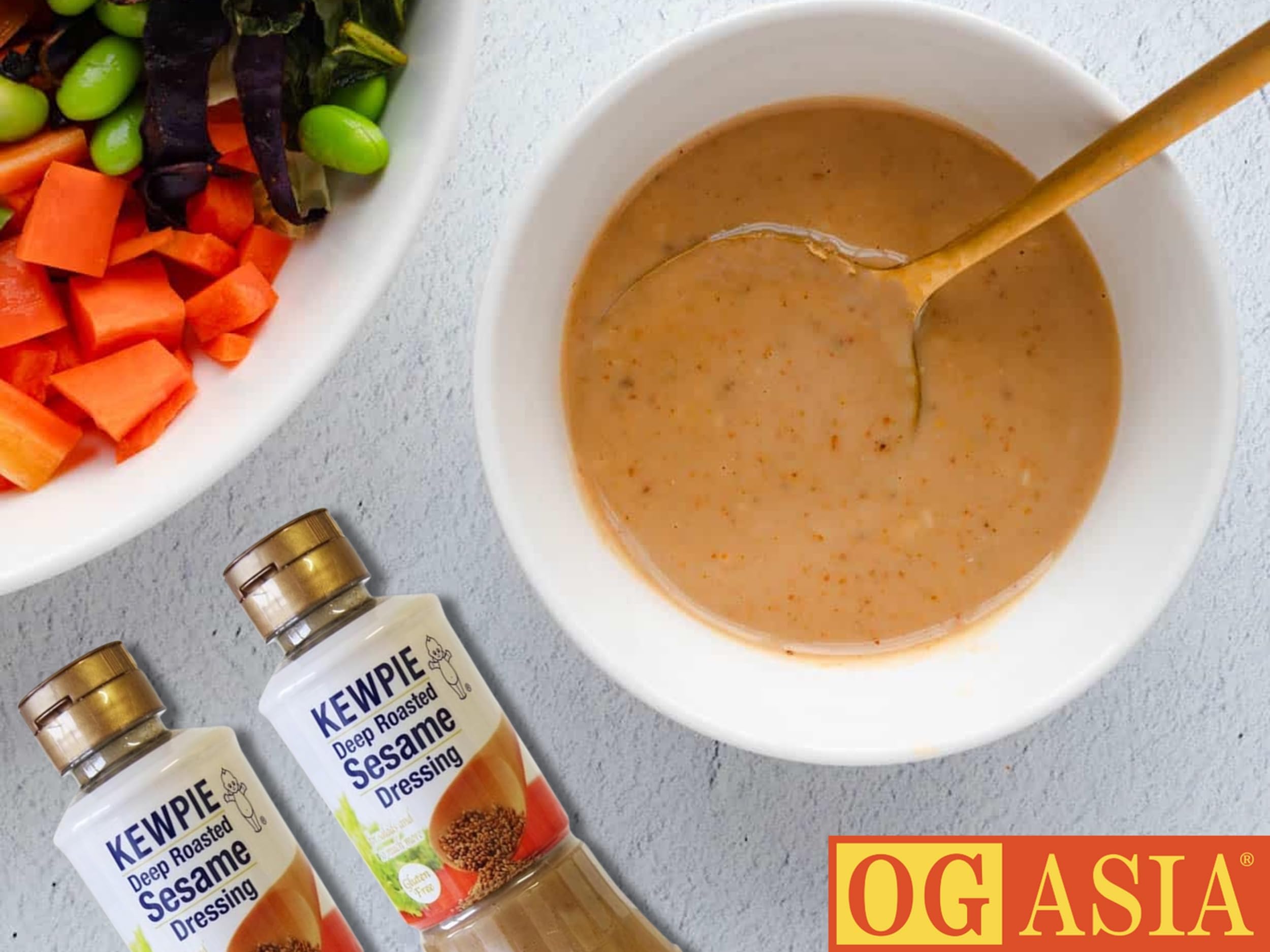KEWPIE Dressing sezamowy, dwupak, japoński dressing z prażonym sezamem, 2 x 236 ml, OG ASIA - 472 ml