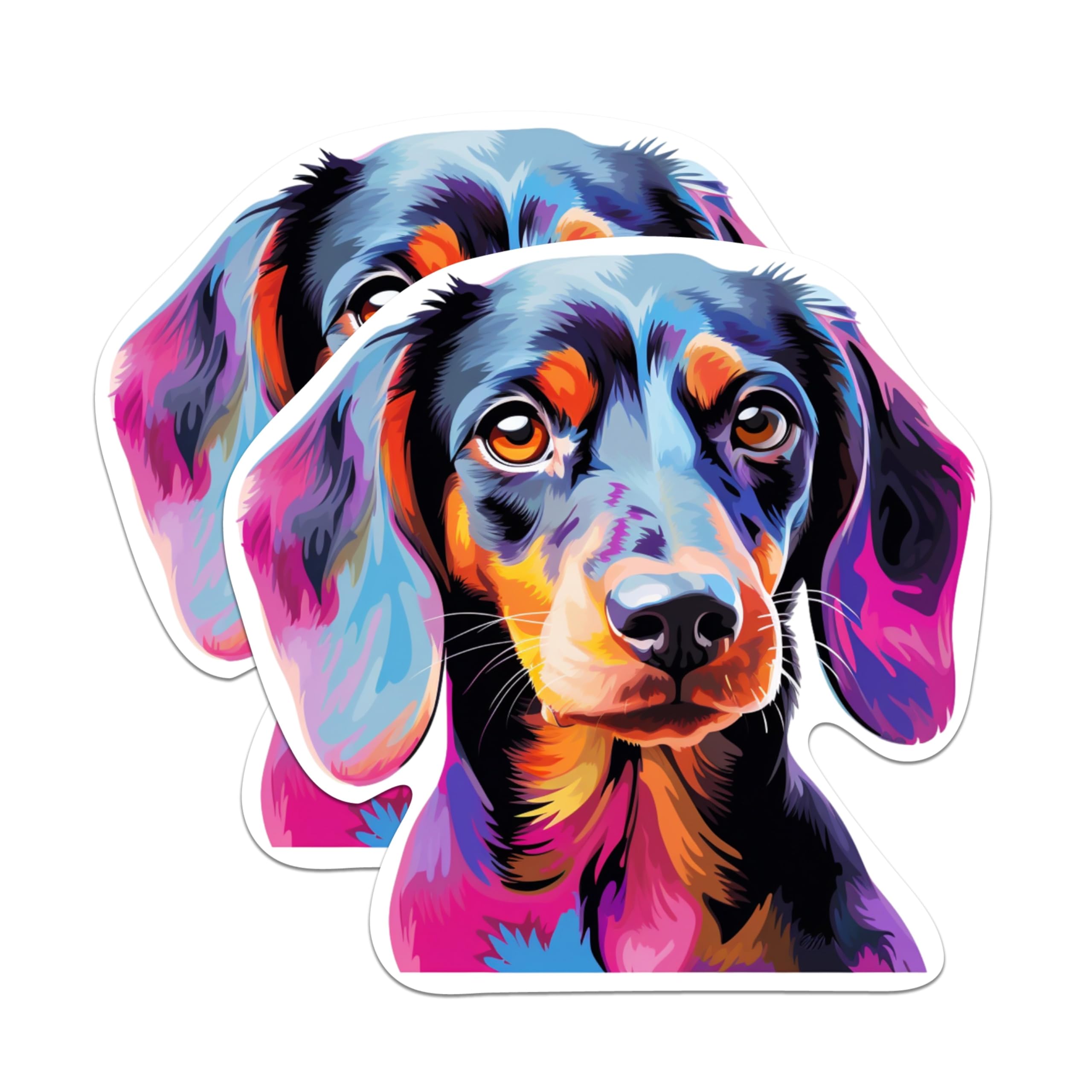 (2 Pack) Dachshund Dog Breed Stickers - 5 Inches On Longest Side - Choose from Over 100 Dog Breeds - for Cars, Trucks, Skateboards, Laptops - Made in USA - BMCS1842