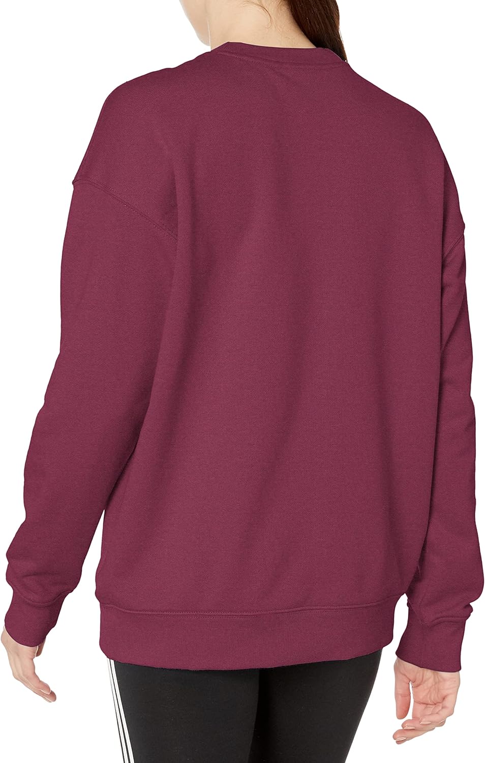 adidas Originals womens Trefoil Crewneck Sweatshirt, Black, XX-Small US 1X Victory Crimson image 2 of 2 B08L256LGM