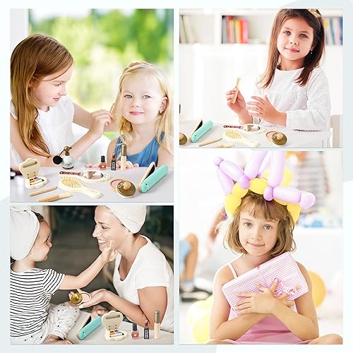 Miniatura 5 de Juguetes de maquillaje de madera para niñas, juego de maquillaje de belleza para niñas, kit de maquillaje para niños pequeños, 3, 4, 5, 6, juguetes
