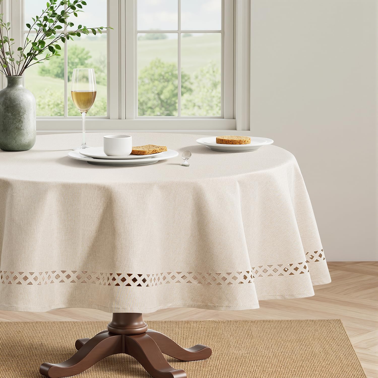 MIULEE Beige Linen Tablecloth