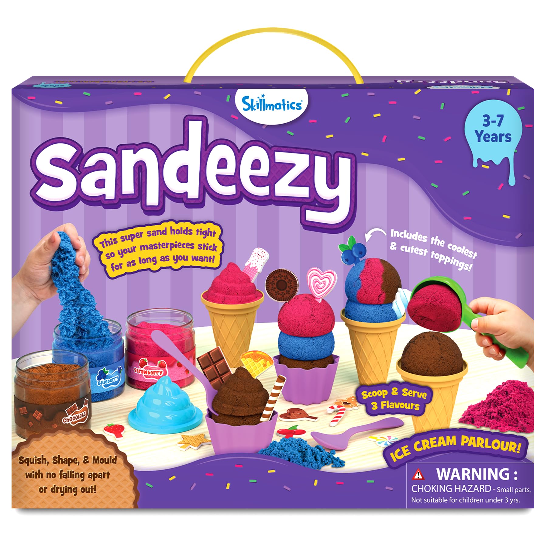 Skillmatics Sand Ice Cream Parlour Set - Sensory Toy & Pretend Dessert Shop Play Kit for Kids, Creative Sand Art Activity with Cones, Cups & Toppings, Gifts for Boys & Girls Ages 3, 4, 5, 6, 7-image-22