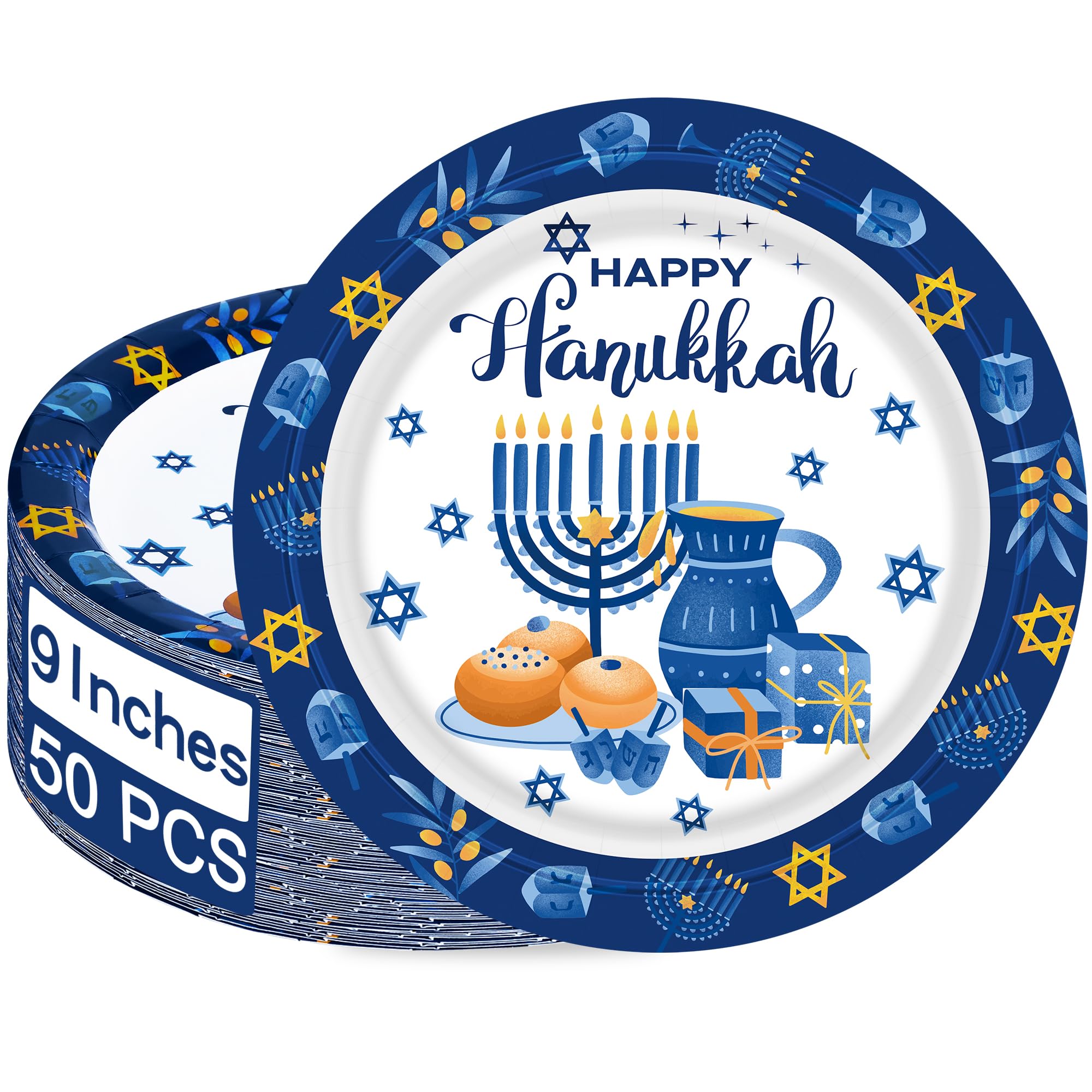 Amazon.com: QZYL 50 PCS Hanukkah Plates, 9
