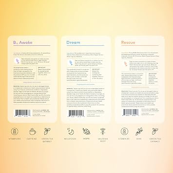 LA MEND The Good Patch Daily Balance Patches - Awake B12 for Energy, Rescue for Recovery, and Dream for Sleep - Plant-Powered (12 Patches)