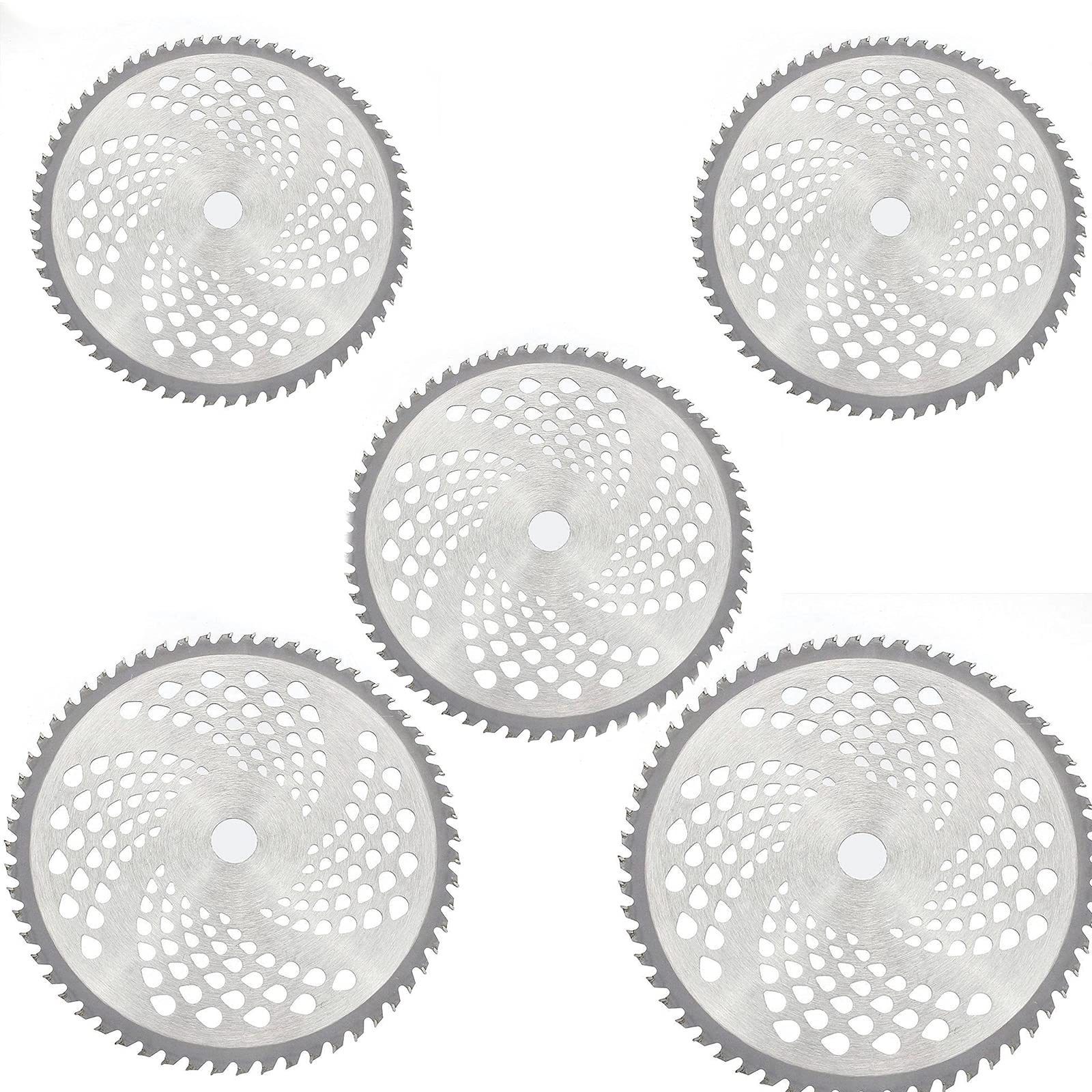 255mm 40T/60T/80T Cuchilla Cortadora de Cepillo Cortadora de Césped Cuchilla de Sierra Circular de Repuesto para Cortar Césped, Cuchilla para Recortar Árboles 5 Piezas,60T