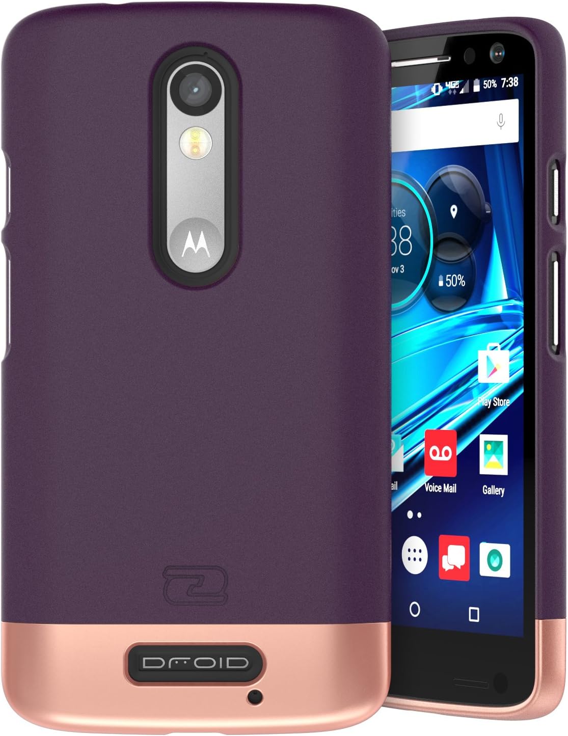 Encased Ultra-Thin [SlimSHIELD] Case Designed for Motorola Droid Turbo 2 (2016) Ultimate Style + Protection (Royal Purple)