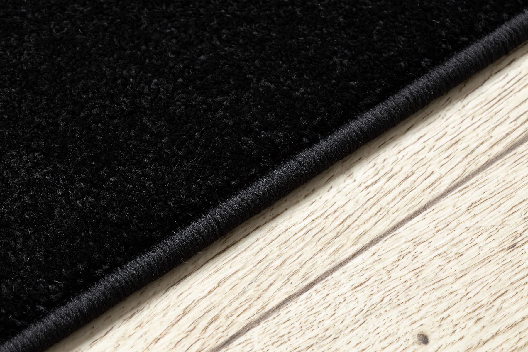 rugsx Tapis Couloir KARMEL Lisse - Tapis de Passage uni pour la Cuisine, Le Salon et Le Couloir - Noir - 60x300 cm