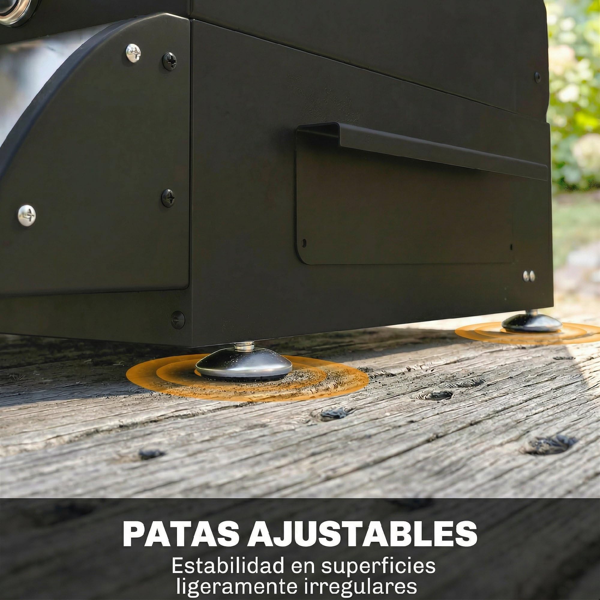 Outsunny Barbacoa de Gas BBQ Gas con 3 Quemadores 7,5 kW, Barbacoa de Mesa Portátil con Parrilla, Plancha, Estante Lateral Convertible, Termómetro, Tapa, Caja de Goteo, Patas Ajustables, Negro