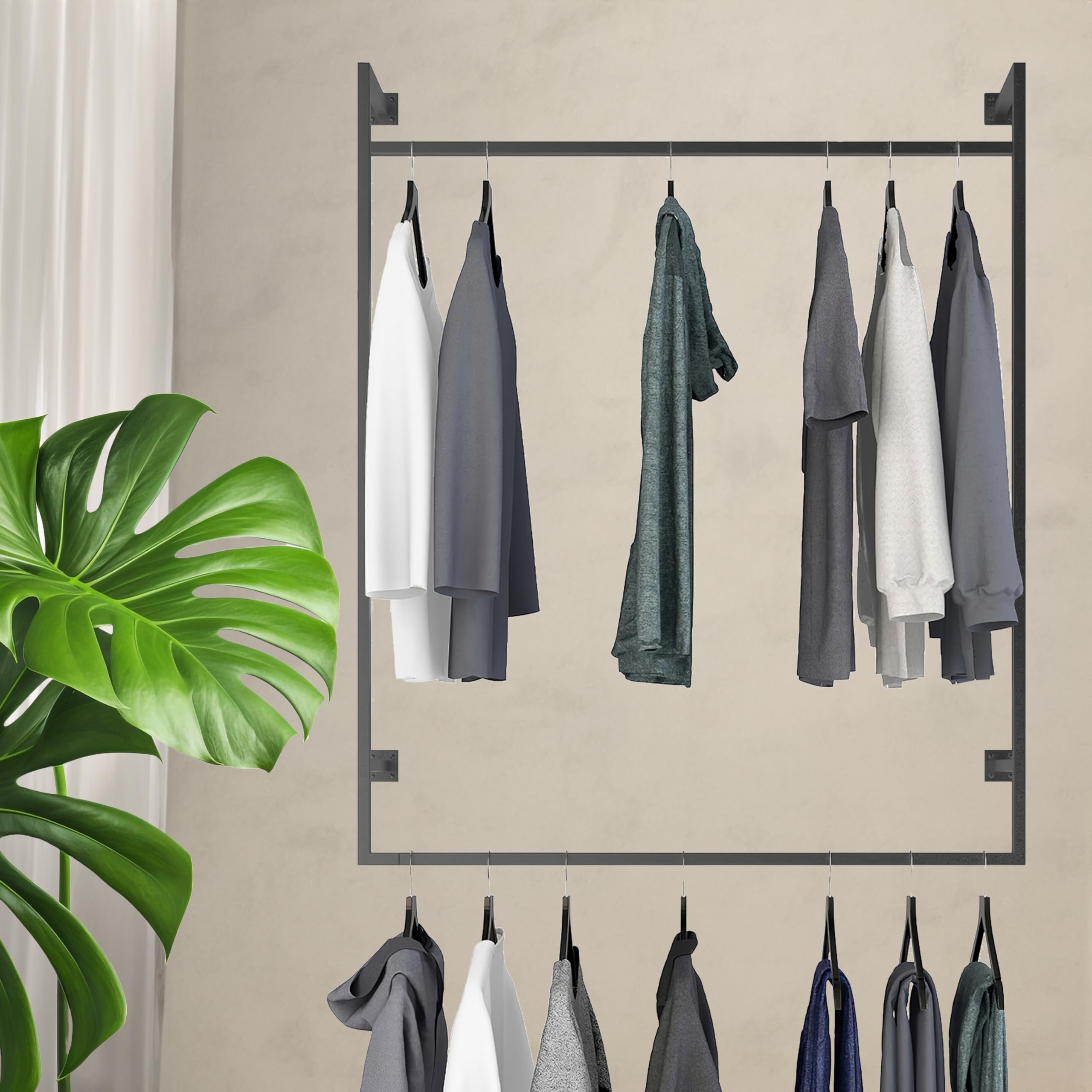 Design - Appendiabiti Da Parete A 4 Ganci, Tondo, Colore Nero, Per Corridoio E Ingresso