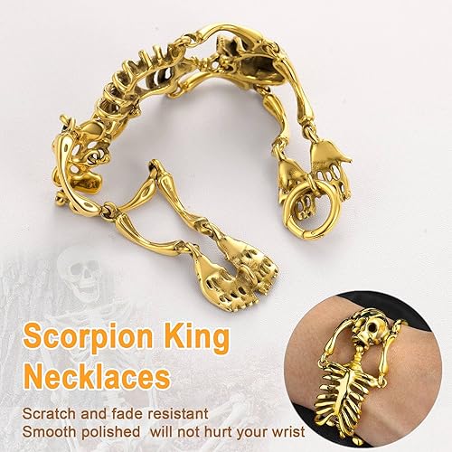 Miniatura 3 de U7 Gothic Skull Bracelets for Men Women Stainless Steel18K Gold PlatedSilver Black Punk Skeleton Head Chain Bracelet Party Accessories for Rapper