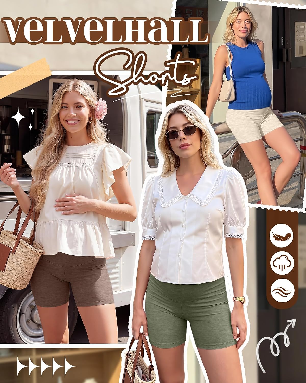 4 Pack Maternity Shorts