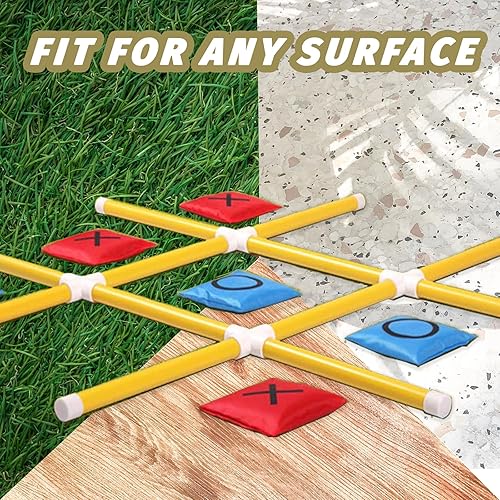 Miniatura 5 de Tic Tac Toe - Juego de juego para interiores y exteriores para adultos y niños, (4.3 pies x 4.3 pies), equipo de juego al aire libre gigante,