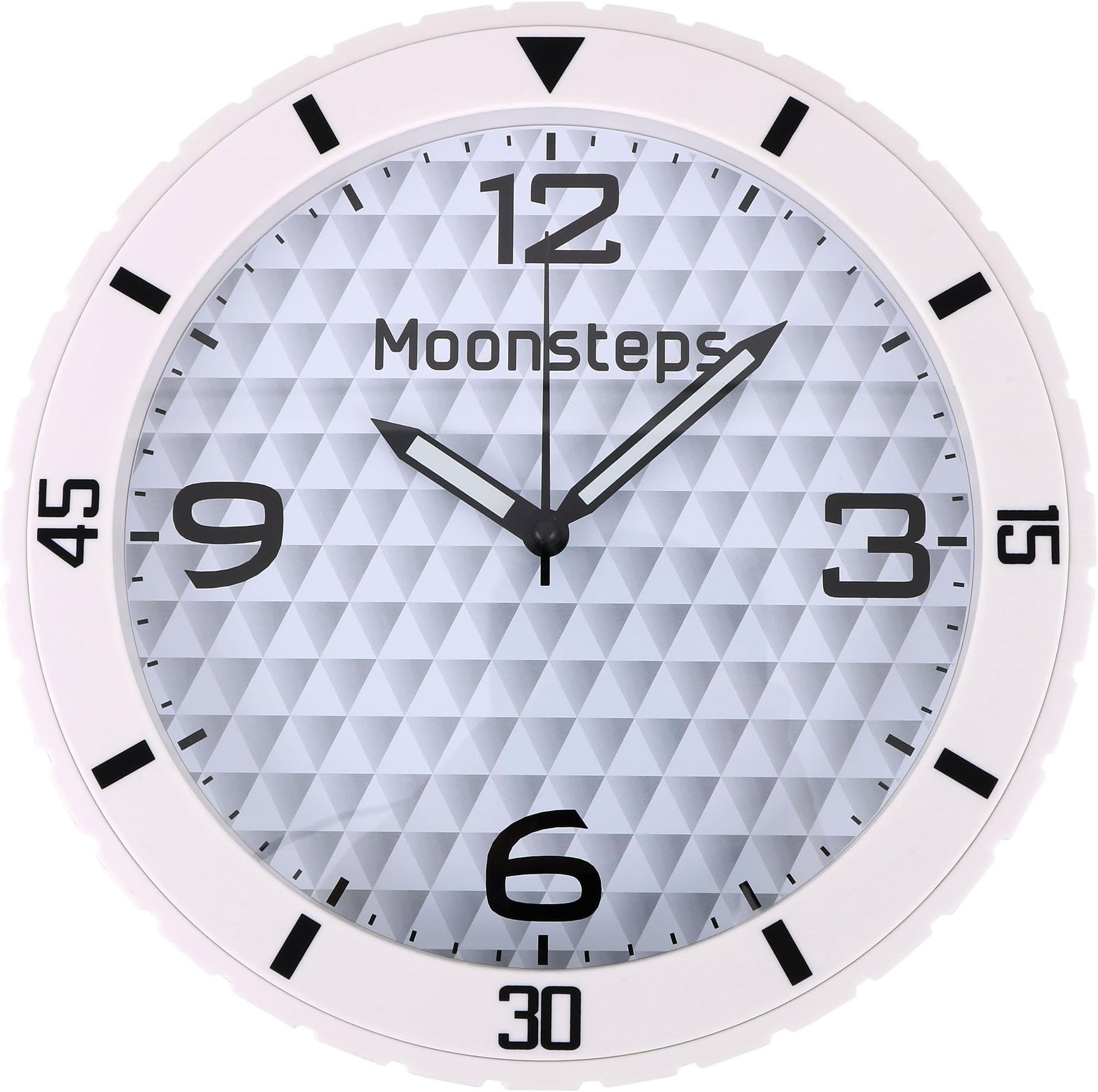 Silent Wall Clock Battery Operated Round Wall Clocks Decorative Home Kitchen Office School Clock, White