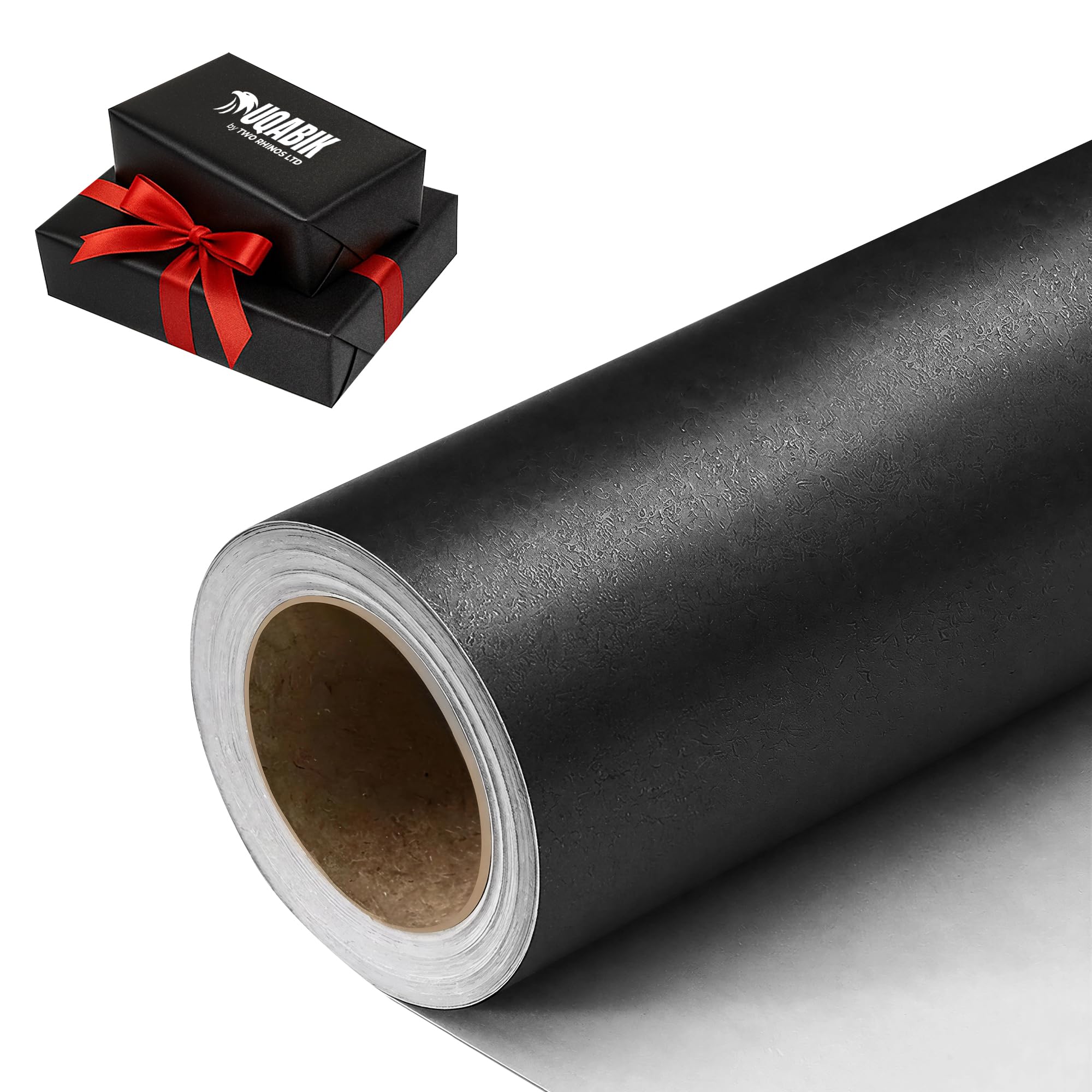 UQABIK® Pearl Black Wrapping Paper Roll - 10m x 44cm | Extra-Long Matte Pearl Black Paper with Durable Thickness - 80gsm | Matte Finish Gift Wrap for Arts, Crafts, Parties, Birthdays & Christmas