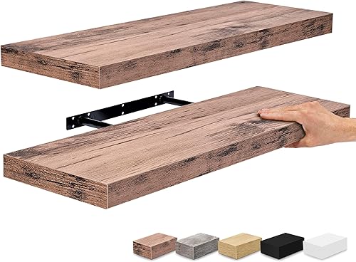 Sorbus Estantes flotantes para pared, estantes de pared de 24 pulgadas para dormitorio, decoración de cocina, estantes de baño, 2 estantes flotantes