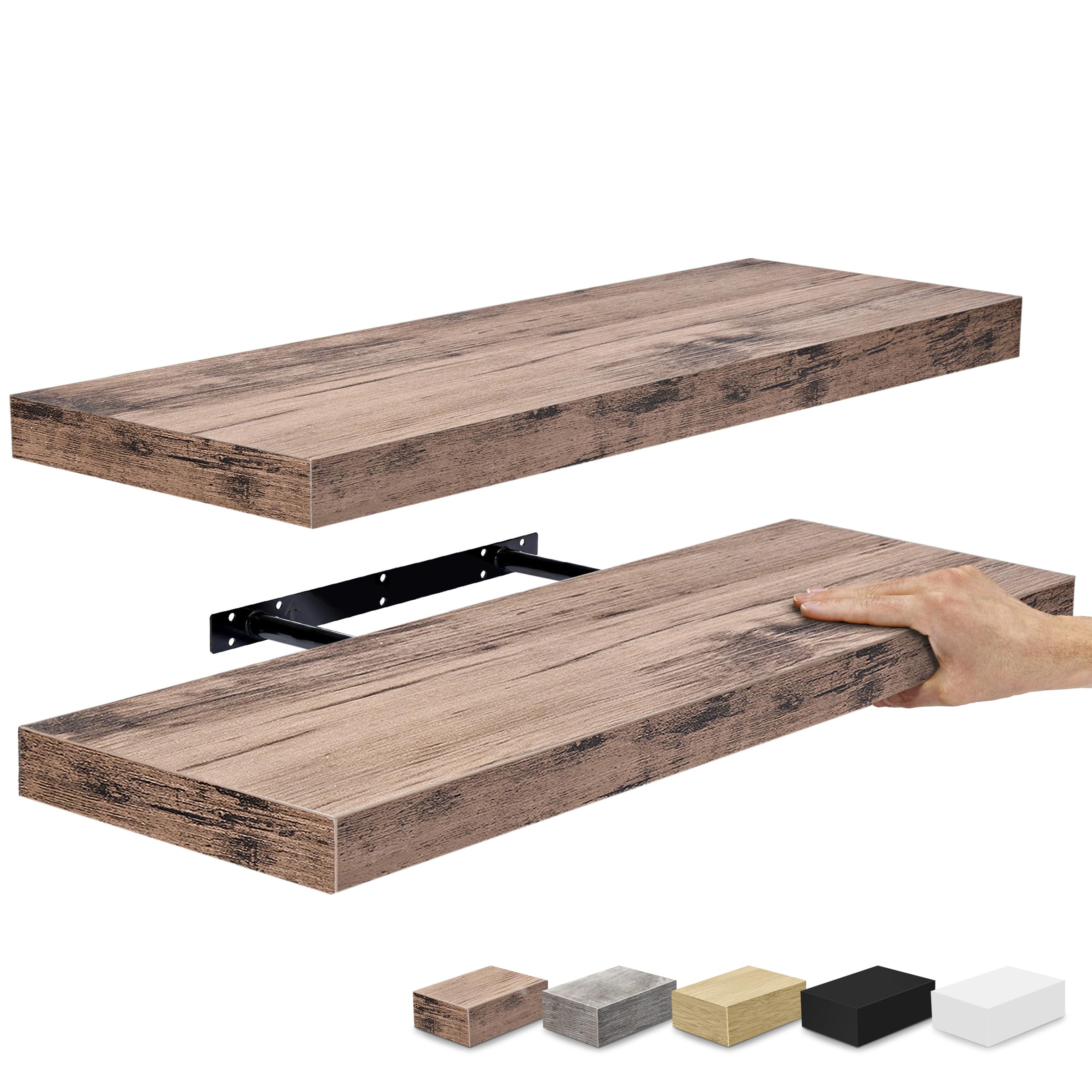 Sorbus Floating Shelves for Wall - 24" Bathroom Shelves, Wall Decor for Bedroom, Kitchen, Living Room, Home Decor & Book Storage - Mounted Floating