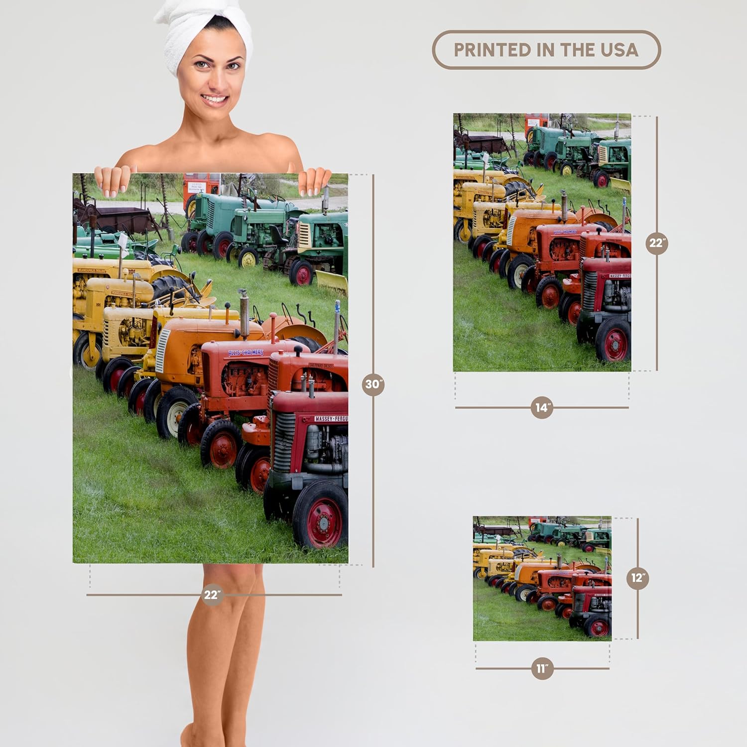 3dRose - Danita Delimont - Farms - Vermont, Manchester Antique Farm Tractor - US46 WBI0005 - Walter Bibikow - Towels (twl-95058-2)