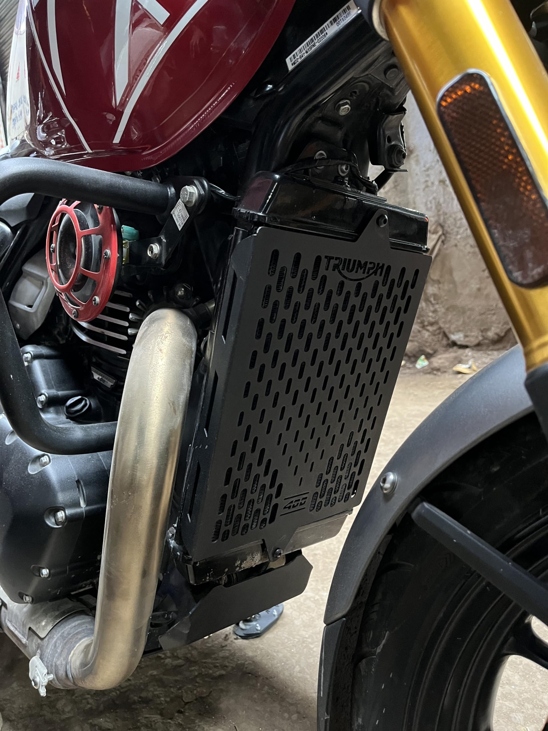 SGTB Stainless Steel Motorcycle Radiator Guard Protector Grill for Triumph Speed 400 Scrambler 400X Heavy Black Frame-picture-33