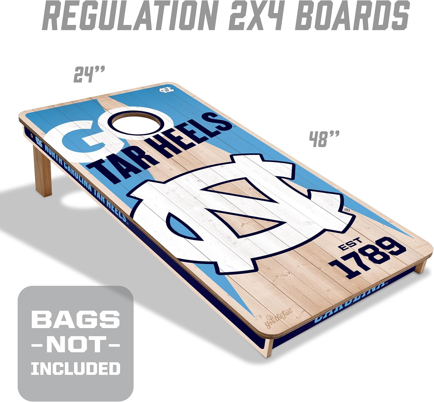 YouTheFan NCAA 2’ x 4’ Professional Wood Cornhole Game