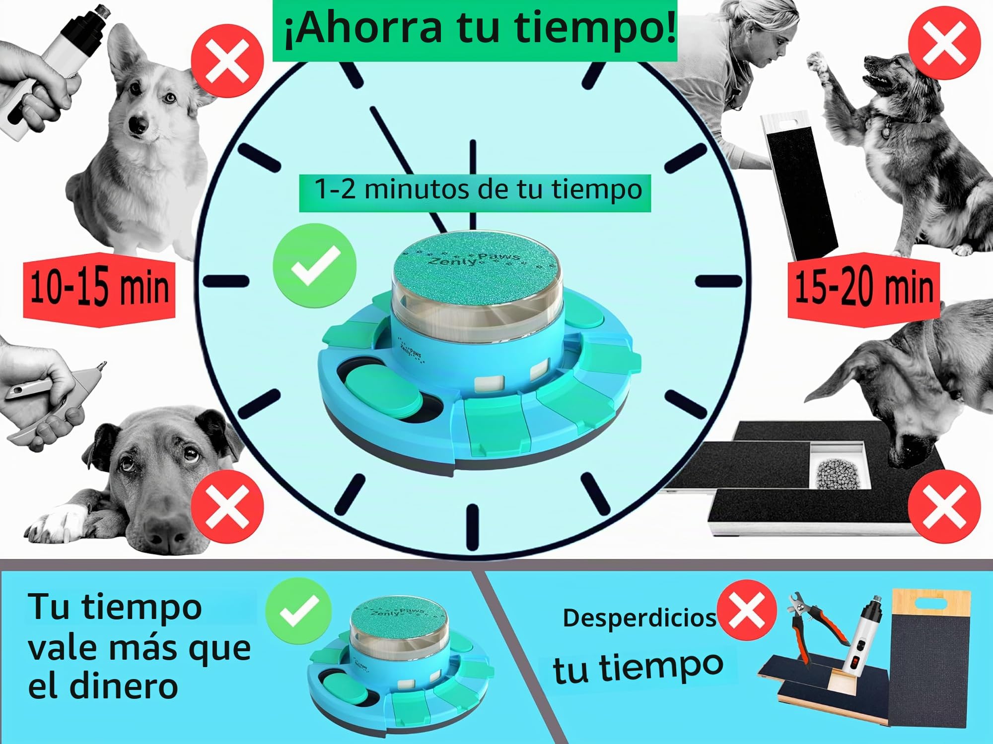Zenly Paws Juguete de Lima de Uñas para Perros | Almohadilla y Tablero para Rascar