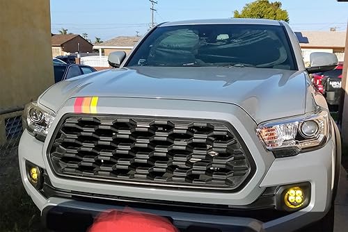 Miniatura 4 de iJDMTOY Lente amarilla de 24 W de alta potencia LED de gran angular SAE con soportes de montaje integrados compatibles con Toyota Tacoma Tundra