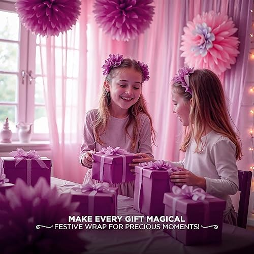 Miniatura 5 de SANZIX 150 hojas de papel de seda morado para bolsas de regalo a granel de 14 x 20 pulgadas, papel de regalo de Navidad morado para regalos, ramos,