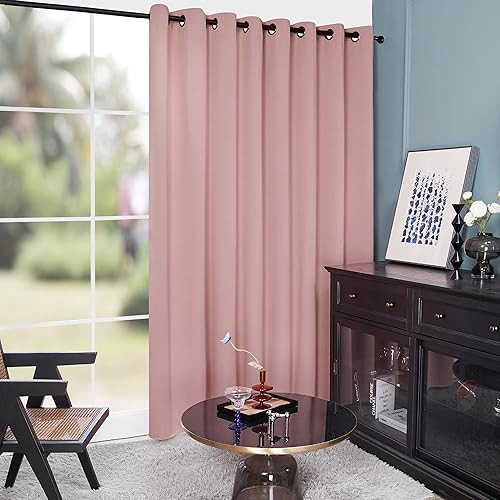 Miniatura 37 de Deconovo Darken - Cortina opaca con aislamiento térmico y ojales para sala de estar, 42 x 63 pulgadas, color blanco puro Negro,Beige claro,Azul