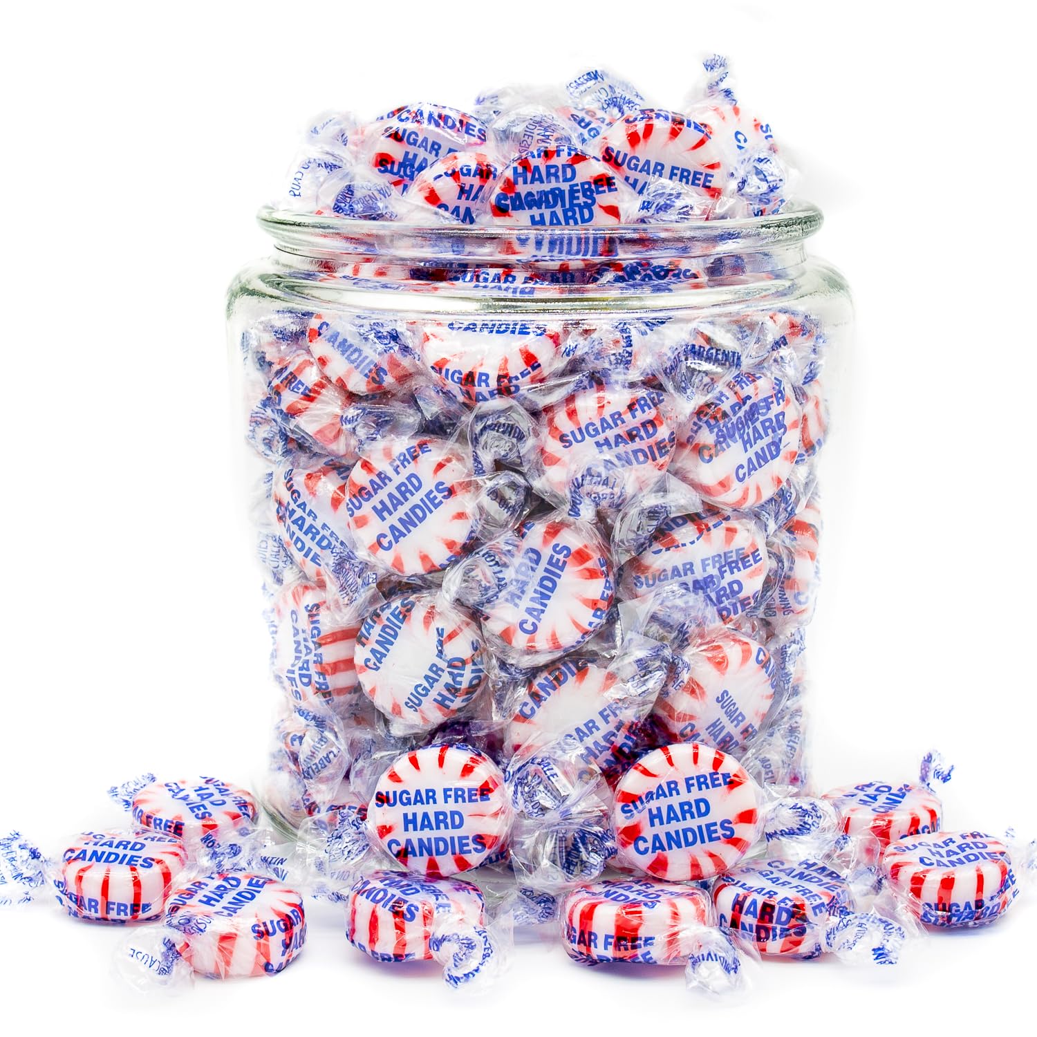 Sugar Free Peppermint Candy Starlight Mints 2 lb | Individually Wrapped, Resealable Bag
