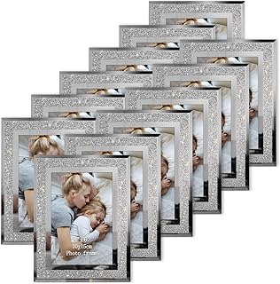 HORLIMER 12 Pack 4x6 Picture Frame, Sparkle Glass Photo Frames 4 by 6 fo...