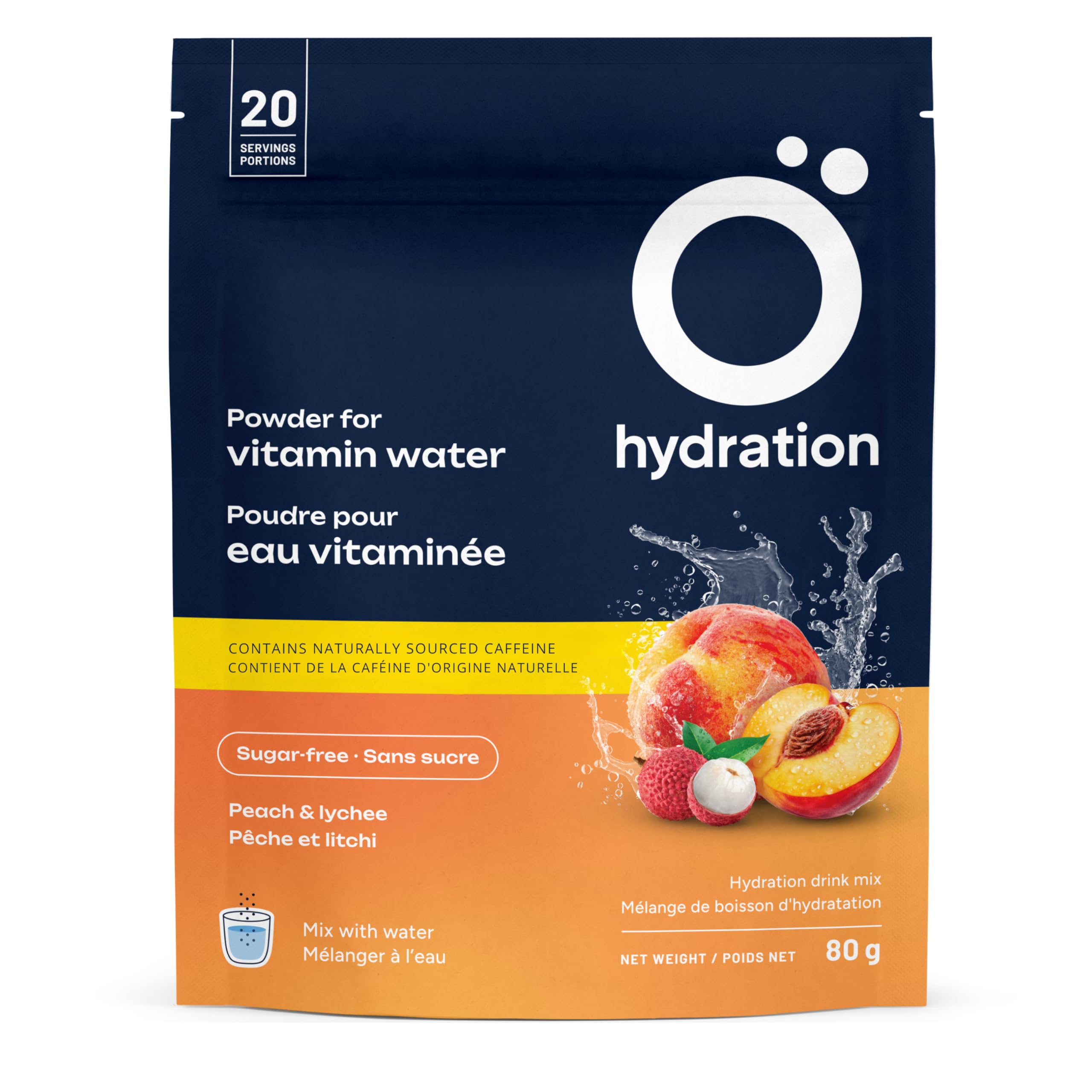 Ö Drink Mix Powder | Peach & Litchi Flavour | Sugar-Free Powdered Beverage | 20 Servings | With Caffeine