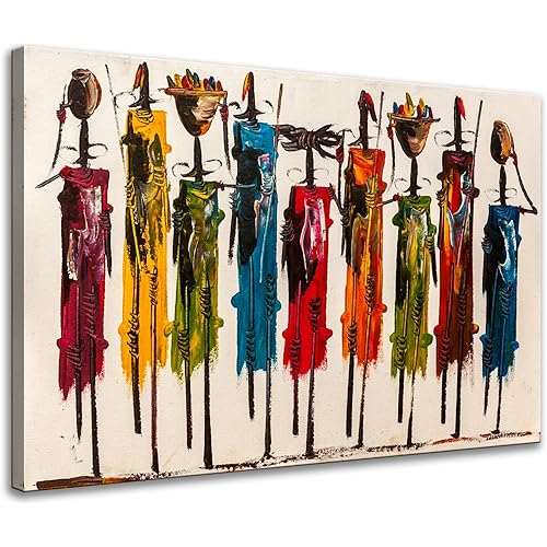 Biuteawal African American Wall Art Indian Woman Decor Photo Paintings Abstract Decorative Artwork for Home Bedroom Bathroom Framed Ready to Hang