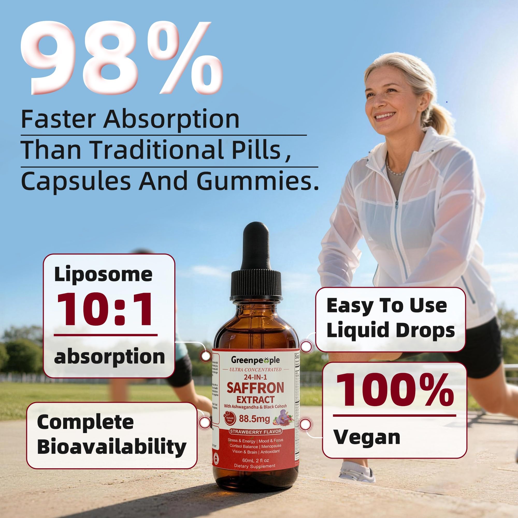 GREENPEOPLE 24-in-1 Saffron Supplements for Women with Ashwagandha & GABA — Amazon image 2