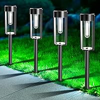 Vista 1 de LETMY Luces solares para caminos al aire libre, paquete de 8 luces solares para exteriores, IP65, impermeables, encendidoapagado automático, luces