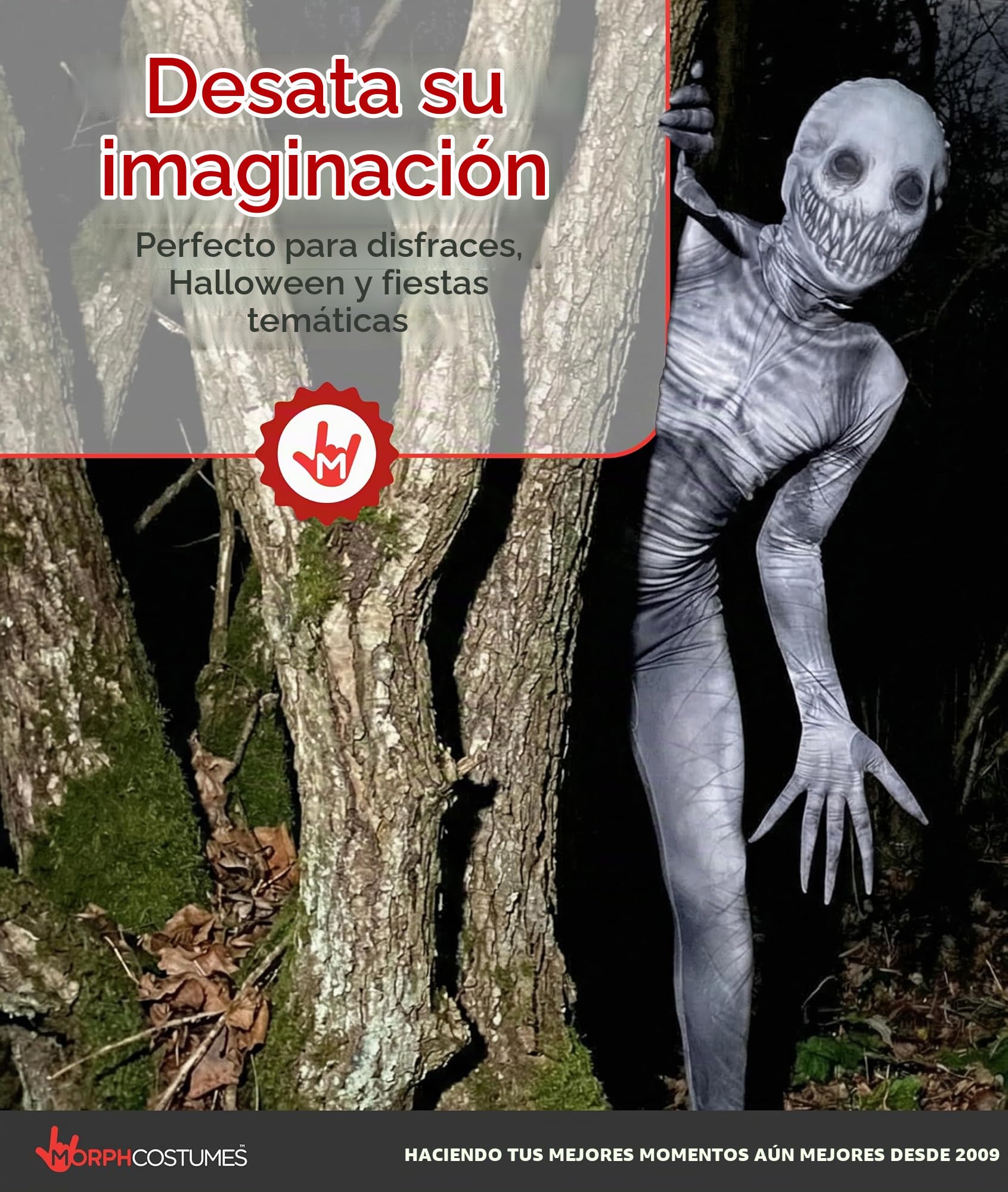 Morphsuits Disfraz infantil diseño de monstruo de leyenda urbana, talla grande, 122 a 137 cm, 10 a 12 años