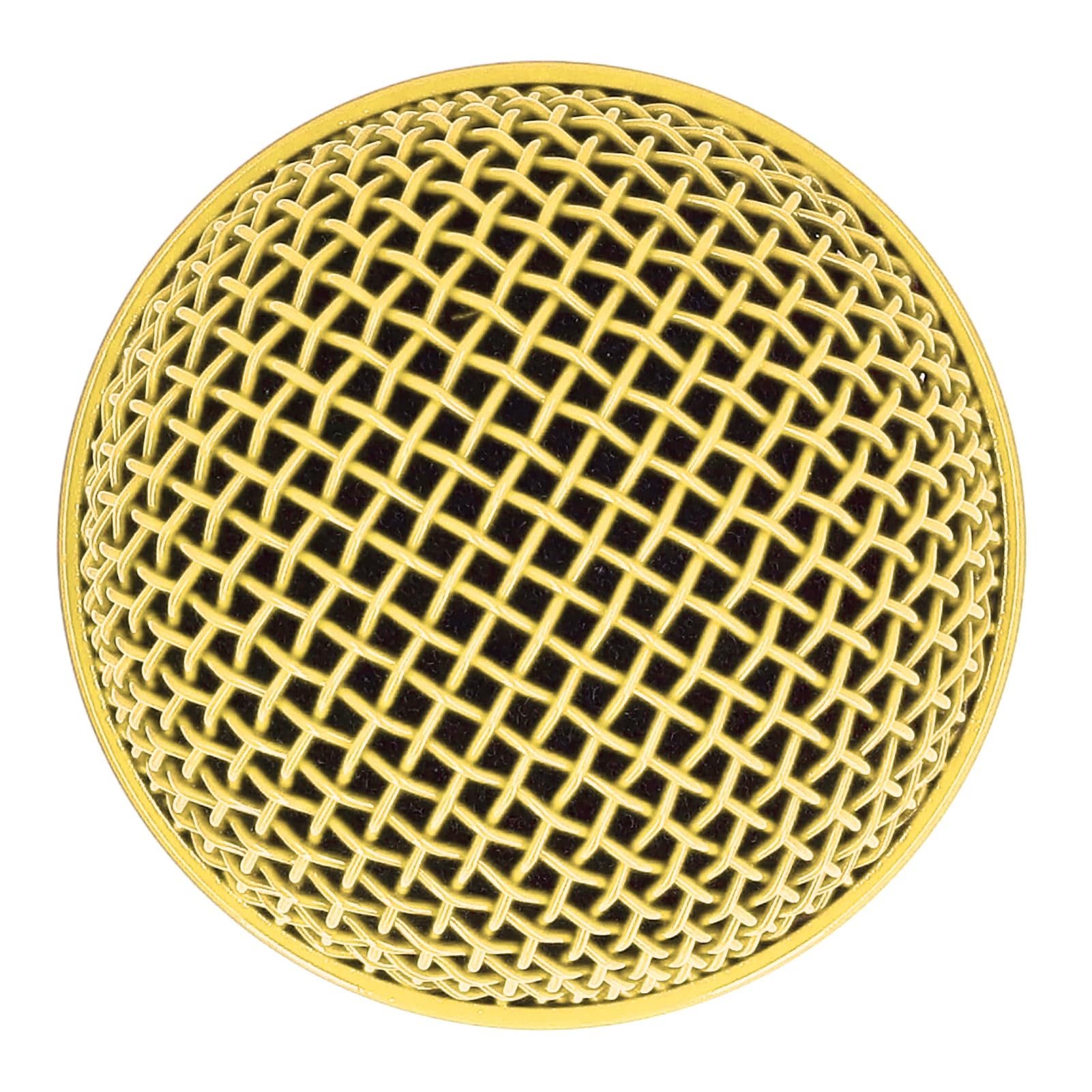 Replacement Microphone Grille, Stainless Steel Mesh Microphone Grille Head Noise Reduction Impact Resistant for SM58LC (Gold)