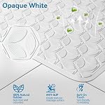 Bathtub Mat Non Slip with Suction Cups - 100% Rubber Bathroom Mat Textured for Bath Tub Shower Safety - Soft on Touch - BPA/PVC Free - Pet Dog Bath Mat - Machine Washable (White, 16" × 28")