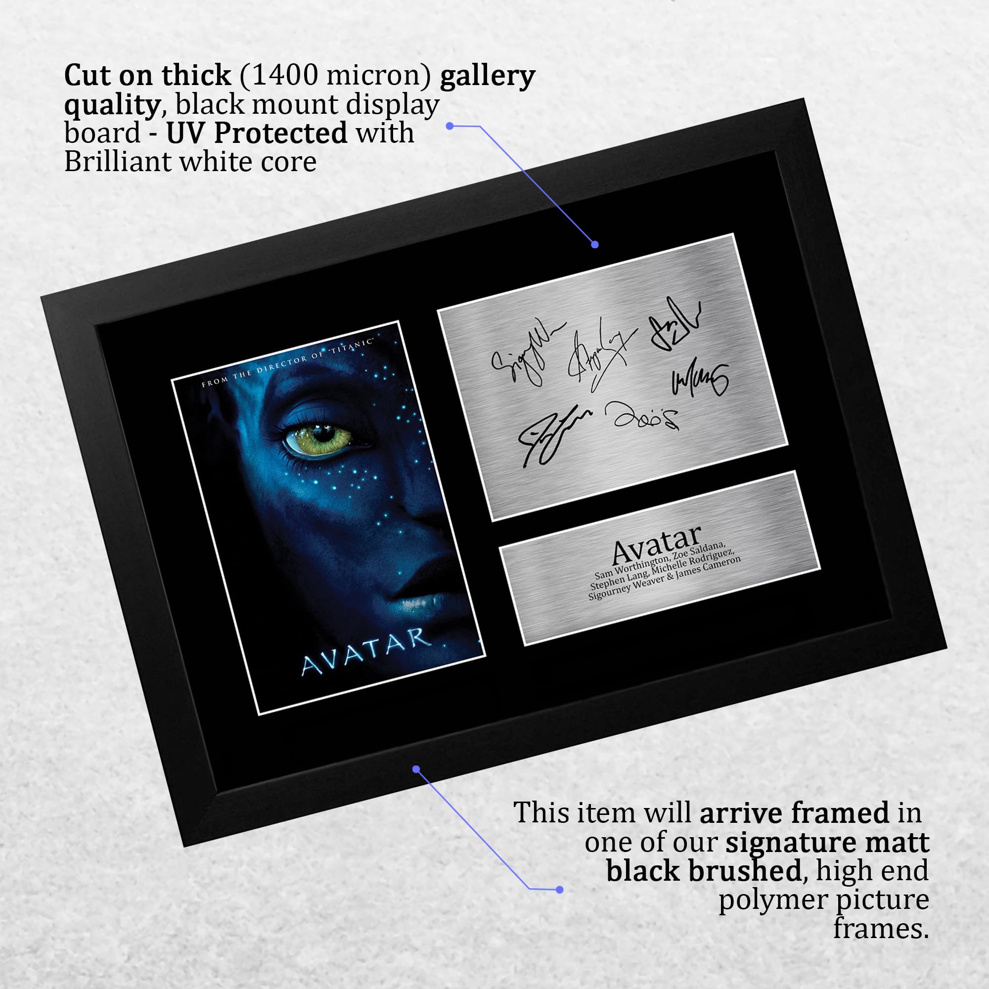 Avatar Película Póster Autógrafo A4 Enmarcado Memorabilia