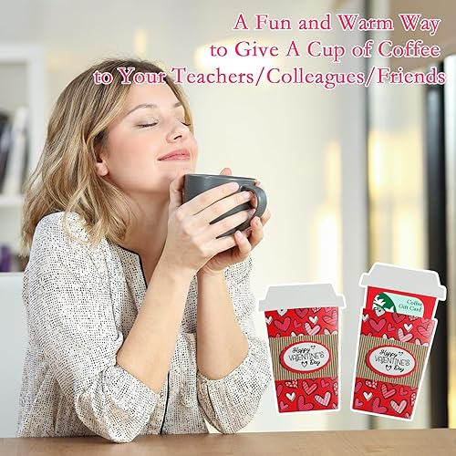 Miniatura 5 de Meiidoshine Paquete de 6 tarjeteros de regalo de café para el día de San Valentín, soporte para tarjetas de regalo de San Valentín, soporte para