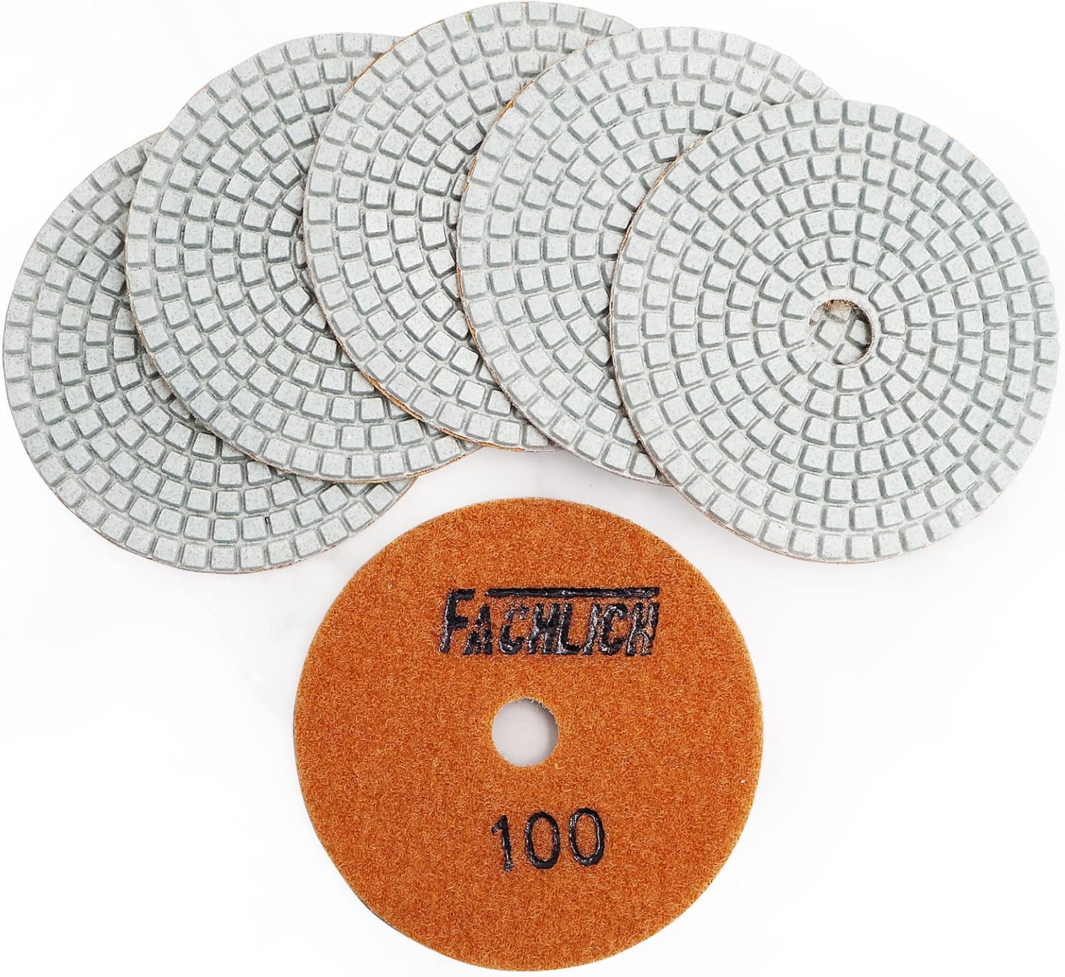 Wet Diamond Polishing Pads,4 inch 12pcs/set Mixed Grits for Granite,Marble,Quartz Stone Countertop,Sanding Grinder or Polisher Pads