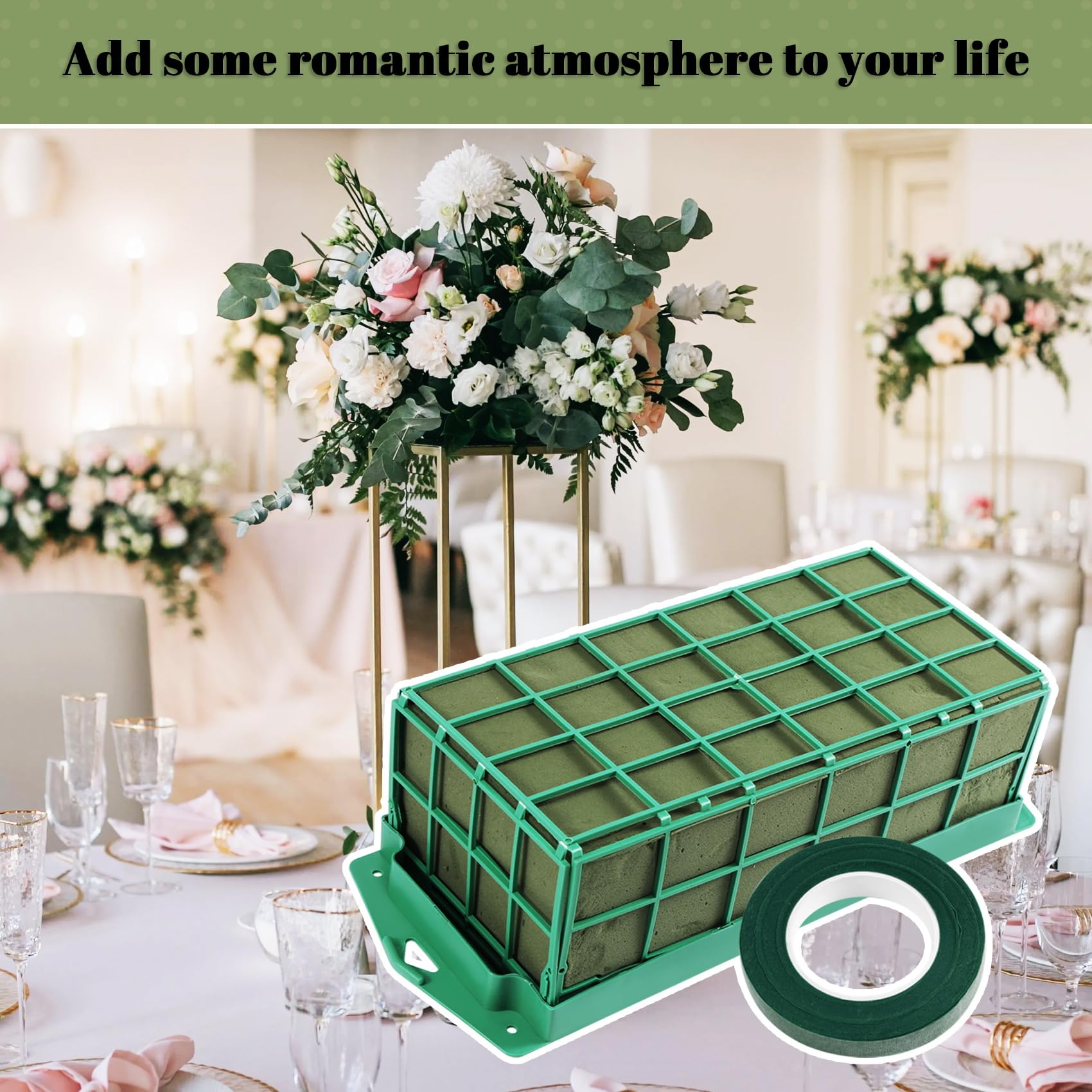 Haptufer Bopfimer Floral Foam Cage Set, Flower Arrangement Foam Holder with Tape - Image 4