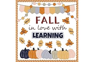 Autumn Classroom Boho Pumpkin Maple Leaf Cutouts Borders Trim