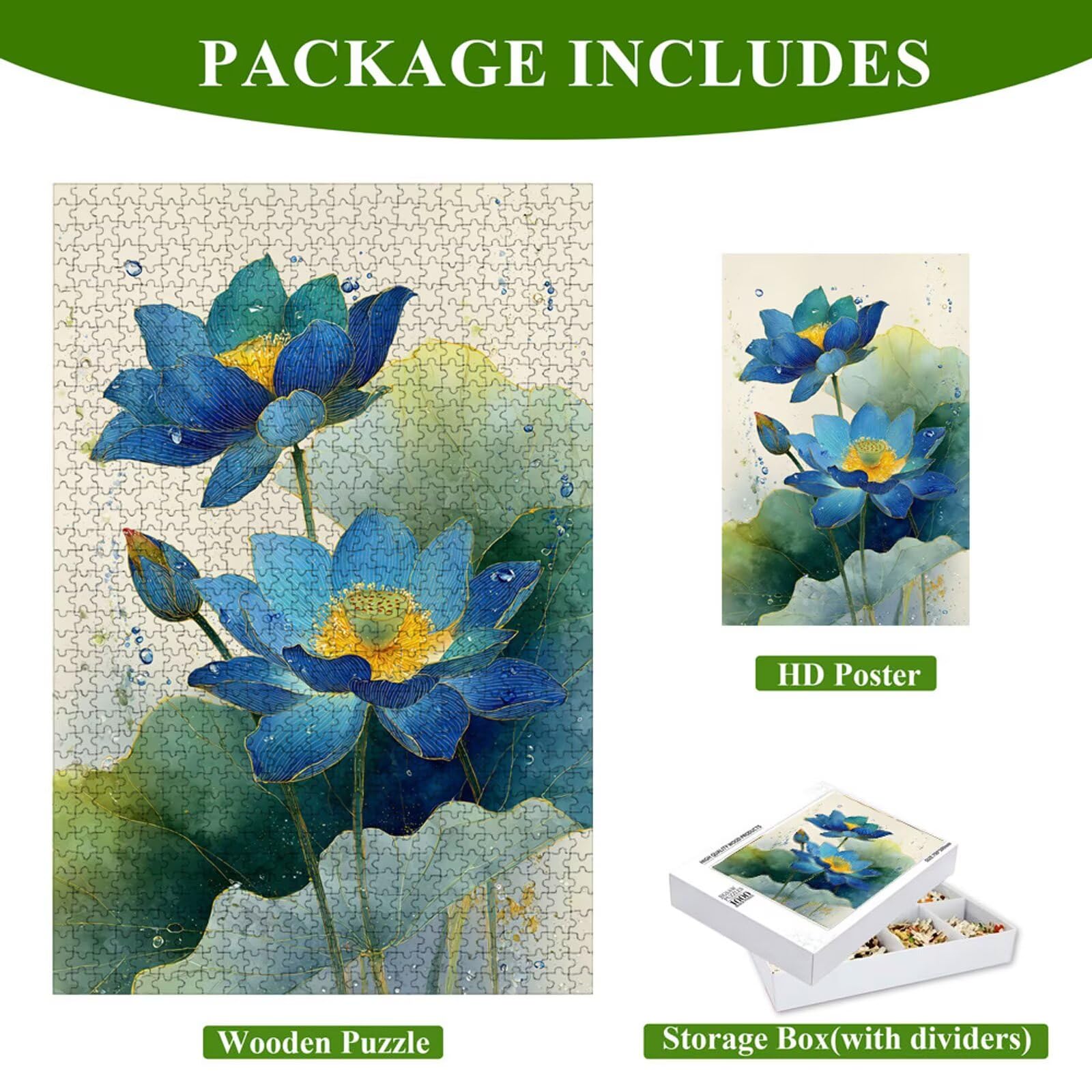 Puzzle 1500 Piezas Adultos Loto & Azul, Rompecabezas con Letras Traseras y Póster, Pasatiempo Antiestrés, Decoración de Pared, Regalo Decorar Mujer Hombre 87 x 57 cm (14 Años +) P3#988