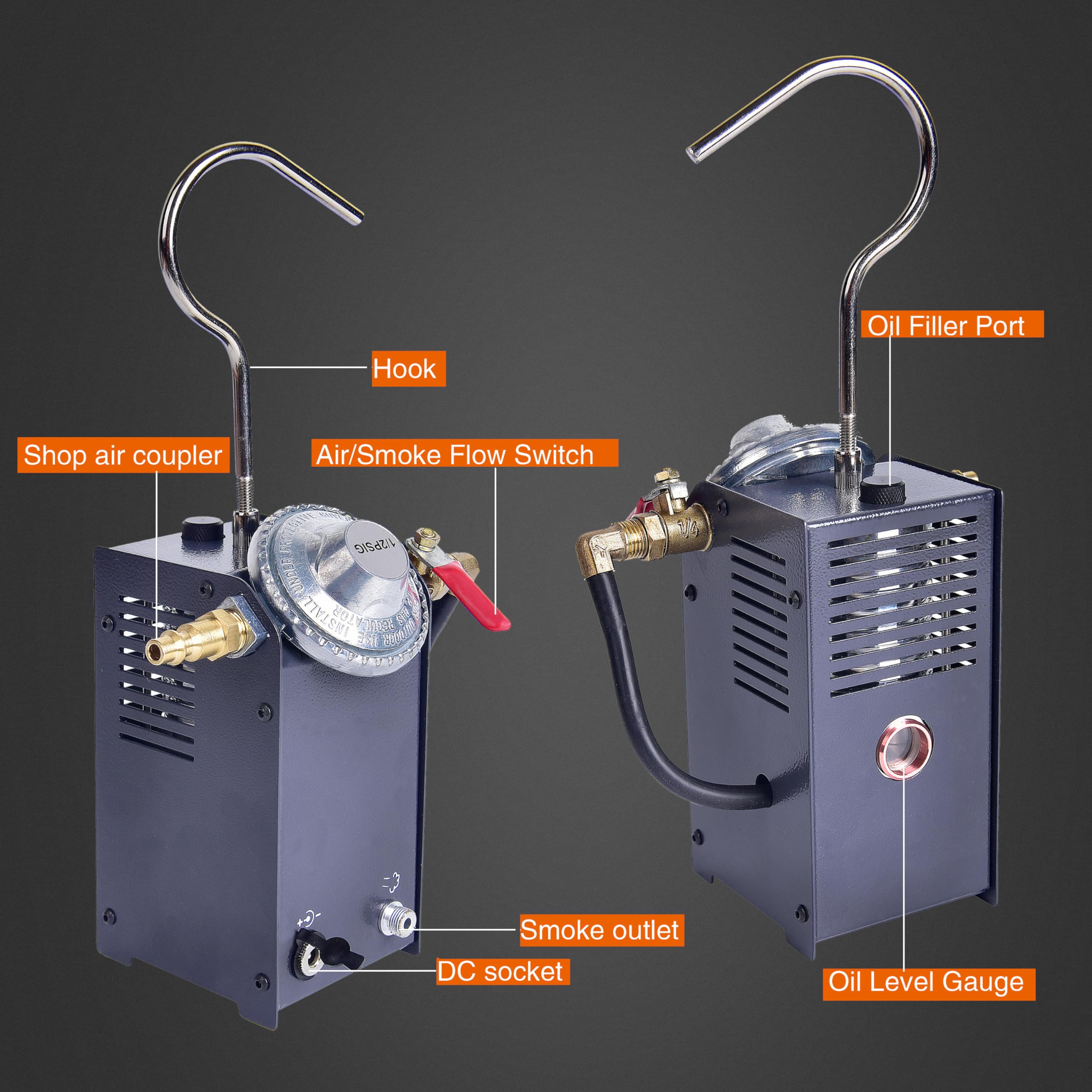 ANCEL S200 Smoke Leak Detector Automotive EVAP Smoke Machine Vacuum Leak Detector Tester Built-in Air Pump Vacuum Leak Smoke Diagnostic Tester For Car/Motorcycle/Truck - Foto 8