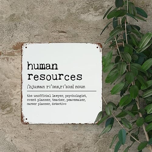 Miniatura 3 de LittleGrove Seeds Señal de metal de definición de recursos humanos definición de tipografía letrero de estaño de metal arte de pared rústico letrero