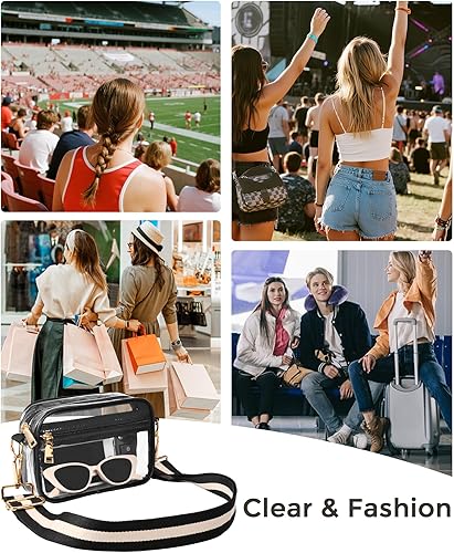 Miniatura 6 de Clear Crossbody Bag Stadium Approved, Clear Purses for Women, Small Stadium Bag for Events Concerts Sports Fans