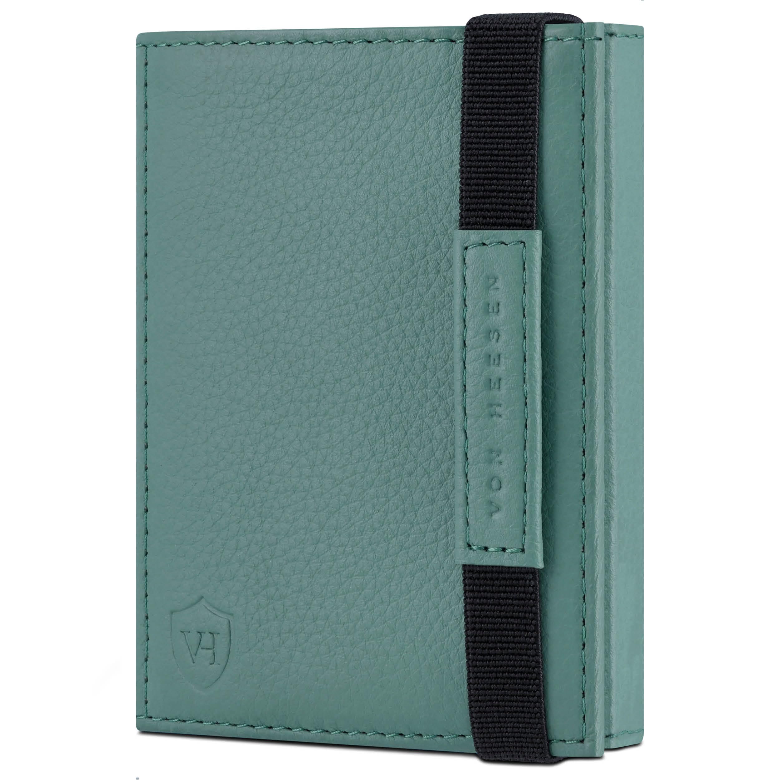 VON HEESEN Slim Wallet mit RFID Schutz - Geldbörse Herren klein - Mini Geldbeutel Damen Portmonee - Kartenetui Echtleder Karten Portemonnaie - Leder Kreditkartenetui